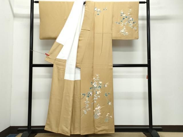 平和屋着物 訪問着 枝花文 金彩 鬼しぼ縮緬 正絹 vf