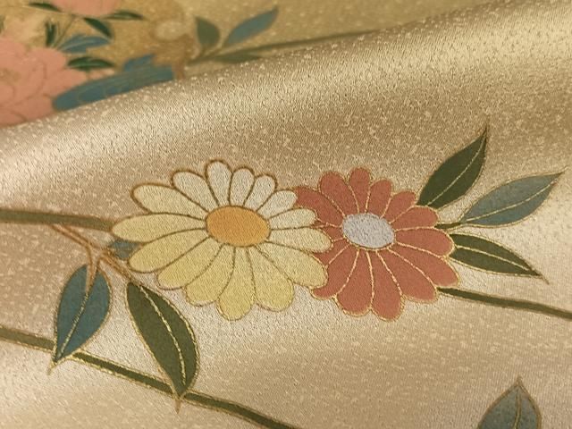 流水雪輪重ね花文 暈し染め