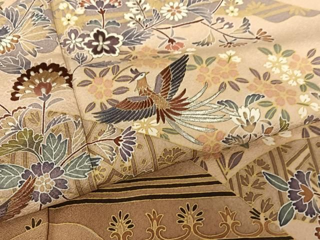 絞り 鳳凰草花文