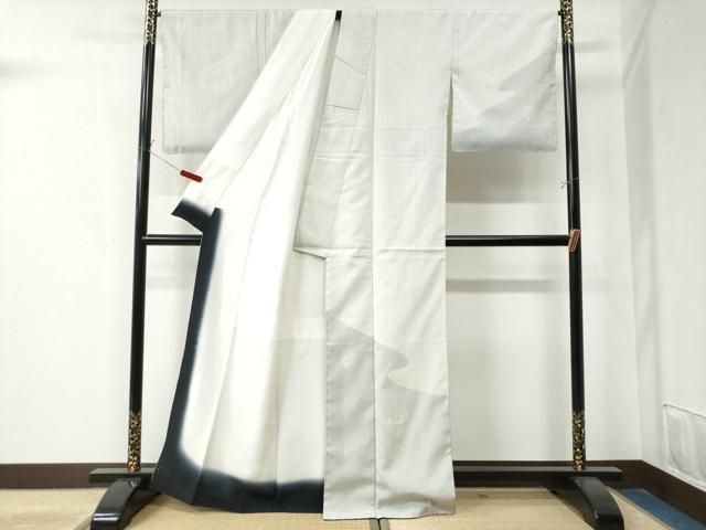 平和屋着物 訪問着 塩沢紬 糸車文 越後織物謹製 証紙付き 正絹 yc