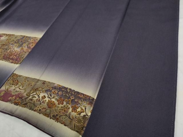  平和屋着物 訪問着 横段更紗吉祥草花文 暈し染め 正絹 yc 訪問着 付け下げ 着物