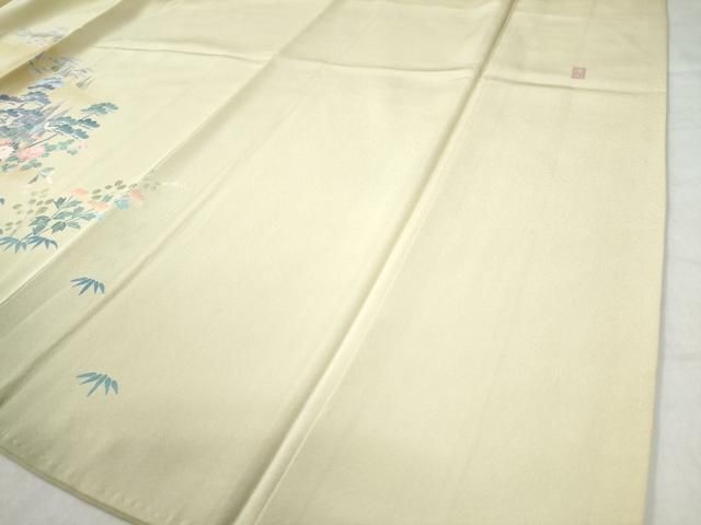  平和屋着物 訪問着 友禅 作家物 松竹梅風景文 暈し染め 正絹 yc 訪問着 付け下げ 着物