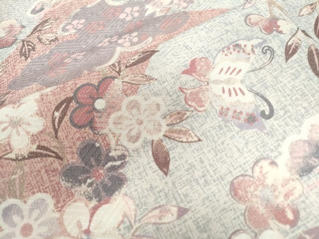  平和屋着物 訪問着 雲取り花蝶文 正絹 yc 訪問着 付け下げ 着物