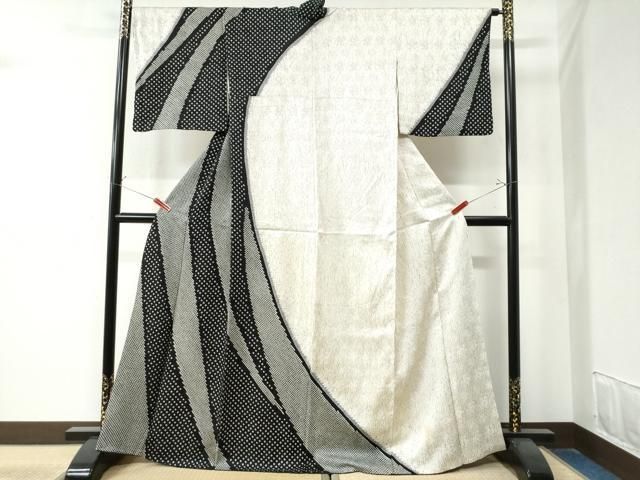 平和屋着物 訪問着 杢目絞り 吉祥文 正絹 yc