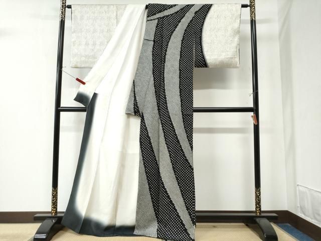 平和屋着物 訪問着 杢目絞り 吉祥文 正絹 yc