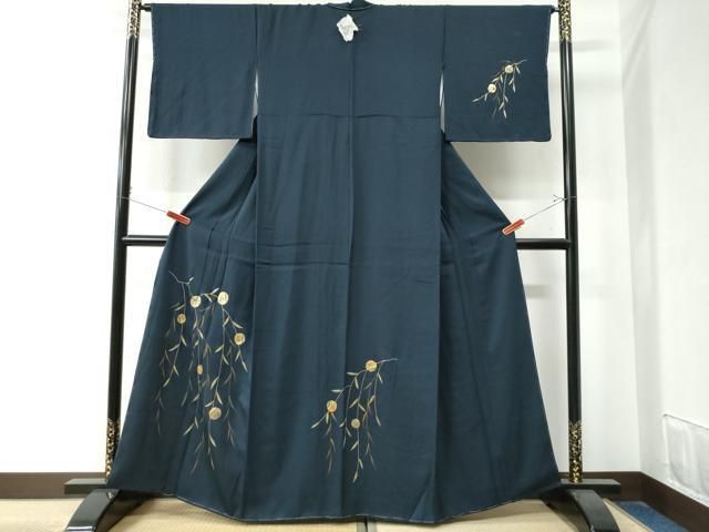 平和屋着物●訪問着　竹屋町刺繍　枝垂れ柳　金彩　正絹　逸品　未使用　CAAZ3306yc 平和屋着物○訪問着 竹屋町刺繍 枝垂れ柳 金彩 正絹 逸品 未使用