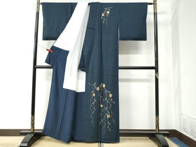 平和屋着物 訪問着 竹屋町刺繍 枝垂れ柳 金彩 正絹 yc