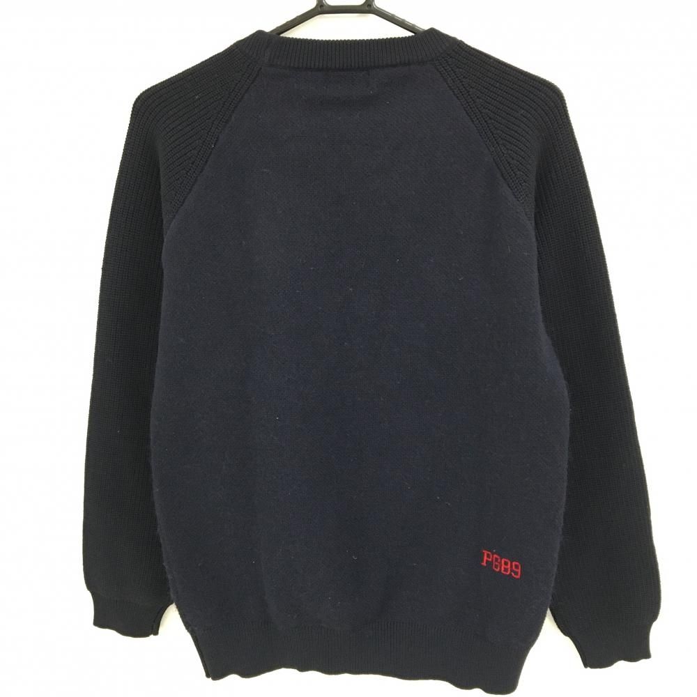 美品】パーリーゲイツ セーター ネイビー モヘア混 アップル ニット