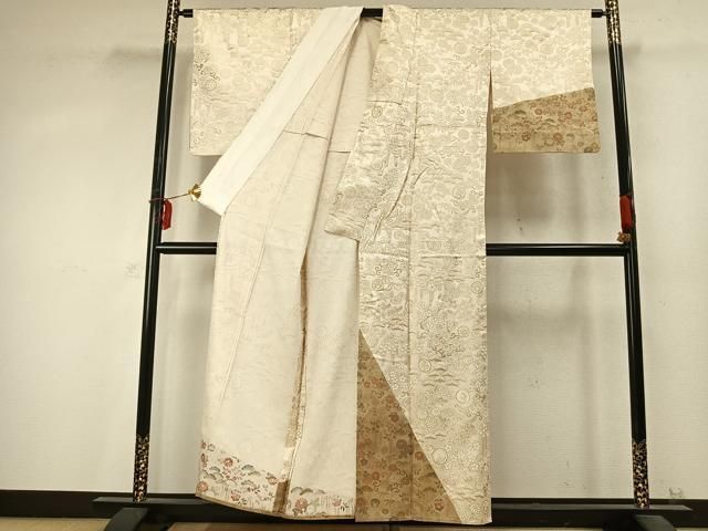 平和屋着物 訪問着 単衣 花唐草文 金彩 正絹 fy