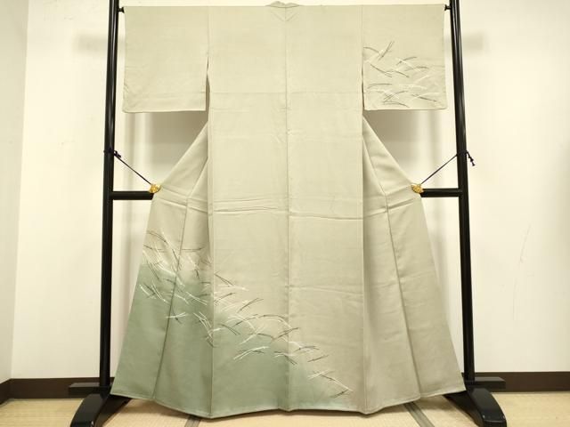 平和屋着物 訪問着 松葉散らし ぼかし染め 金彩 正絹 du