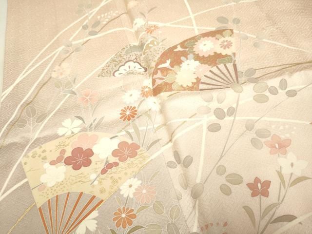 平和屋着物●訪問着　扇花文　ぼかし染め　金彩　鈴乃屋扱い　正絹　逸品　DAAX8503du 平和屋着物○訪問着 扇花文 ぼかし染め 金彩 鈴乃屋扱い 正絹 逸品