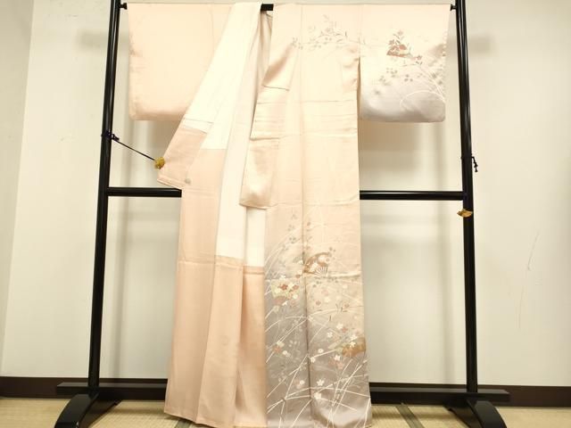 平和屋着物 訪問着 扇花文 ぼかし染め 金彩 鈴乃屋扱い 正絹 du