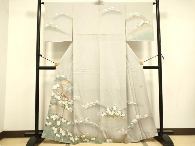 平和屋着物●訪問着　作家物　扇面花文　暈し染め　金彩　正絹　逸品　未使用　DAAX8509du 平和屋着物○訪問着 作家物 扇面花文 暈し染め 金彩 正絹 逸品 未使用