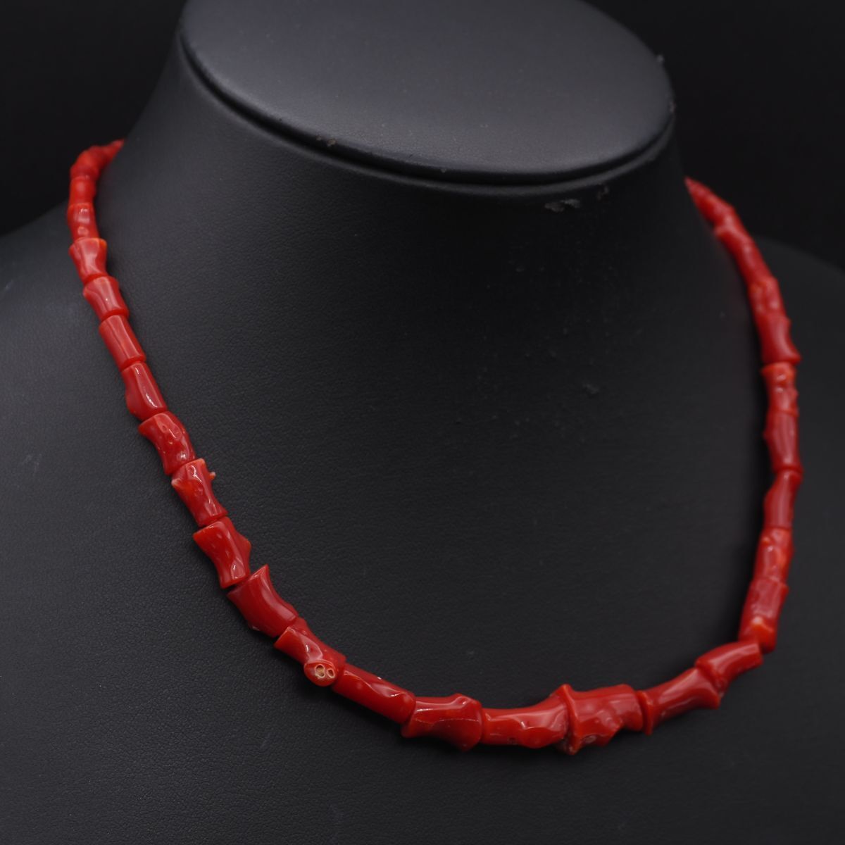 H303 赤珊瑚 サンゴ PAT SV刻印 ネックレス ゴールド デザイン 3月