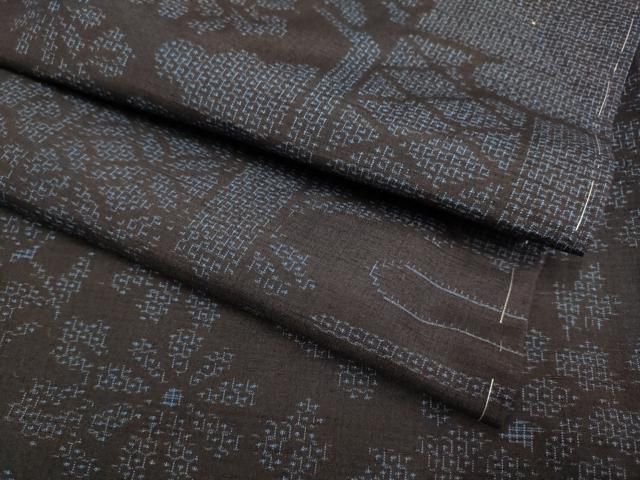 平和屋着物 結城紬 80亀甲 吉祥花文 正絹 du