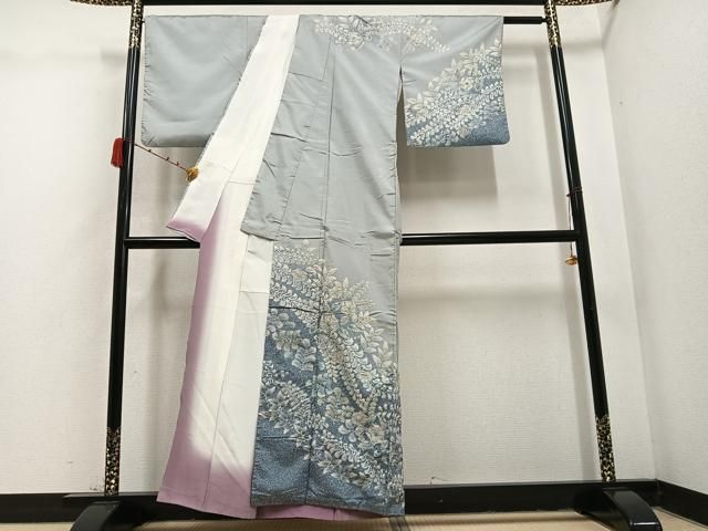 平和屋着物 本場大島紬 染大島 訪問着 辻が花 絞り 暈し染め 正絹 ph