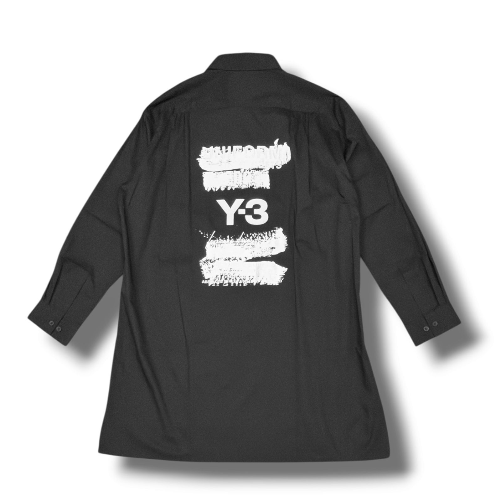 参考上代49500円 Y-3 U GFX LOGO SHIRTS ロゴシャツ 長袖シャツ ワイスリー ヨウジヤマモト Y3-S25-0000-228 ブラック L 2263M5