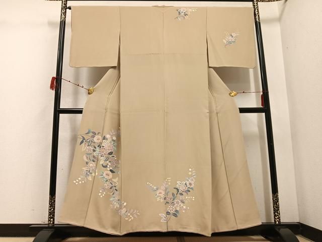 平和屋着物 訪問着 友禅 枝花文 正絹 ph