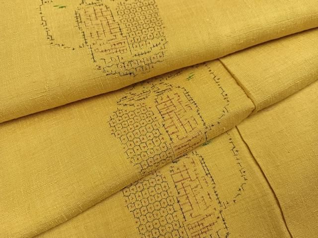 平和屋着物 本場結城紬 重要無形文化財 100亀甲 陶器文 正絹 ph