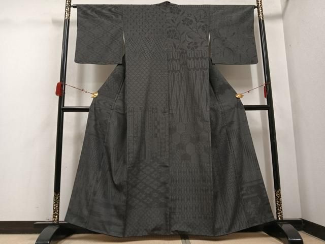 平和屋着物 本塩沢 110亀甲 吉祥文 正絹 ph