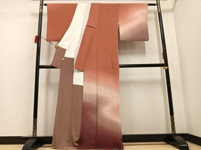 平和屋着物 上 人形作家 ホリヒロシ 訪問着 霞箔散らし 暈し染め 金彩 鬼しぼ縮緬 大丸扱い 正絹 ph