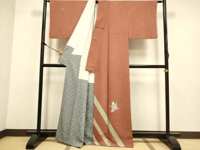 平和屋着物 友禅作家の巨匠 浅井青仁 訪問着 童子草花文 金彩 正絹 du