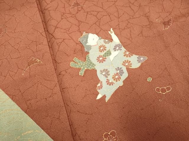 訪問着 童子草花文