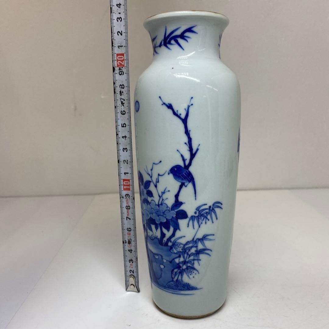 中国美術 青花花鳥図花瓶 高さ22.8㎝ トコト 本な7-0304☆1F - メルカリ