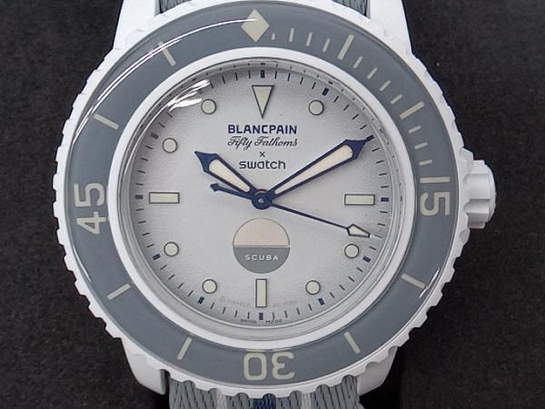 BLANCPAIN Swatch 自動巻き時計 ホワイト/グレー BLANCPAIN×Swatch