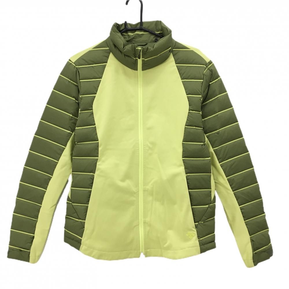 デサントゴルフ ダウン切替ジャケット イエロー系×カーキ系 一部ダウン 中田英寿 メンズ L ゴルフウェア DESCENTE