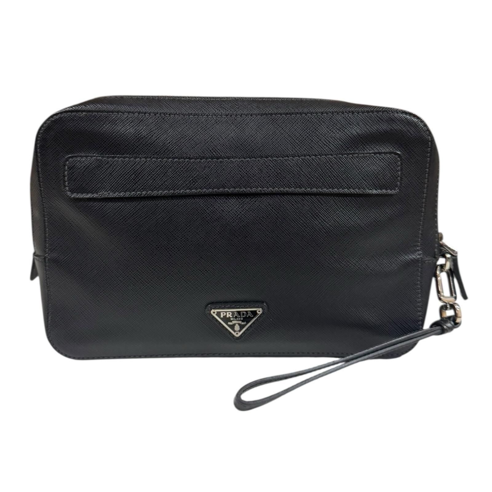 プラダ セカンドバッグ レザー VR0052 ブラック メンズ PRADA プラダ