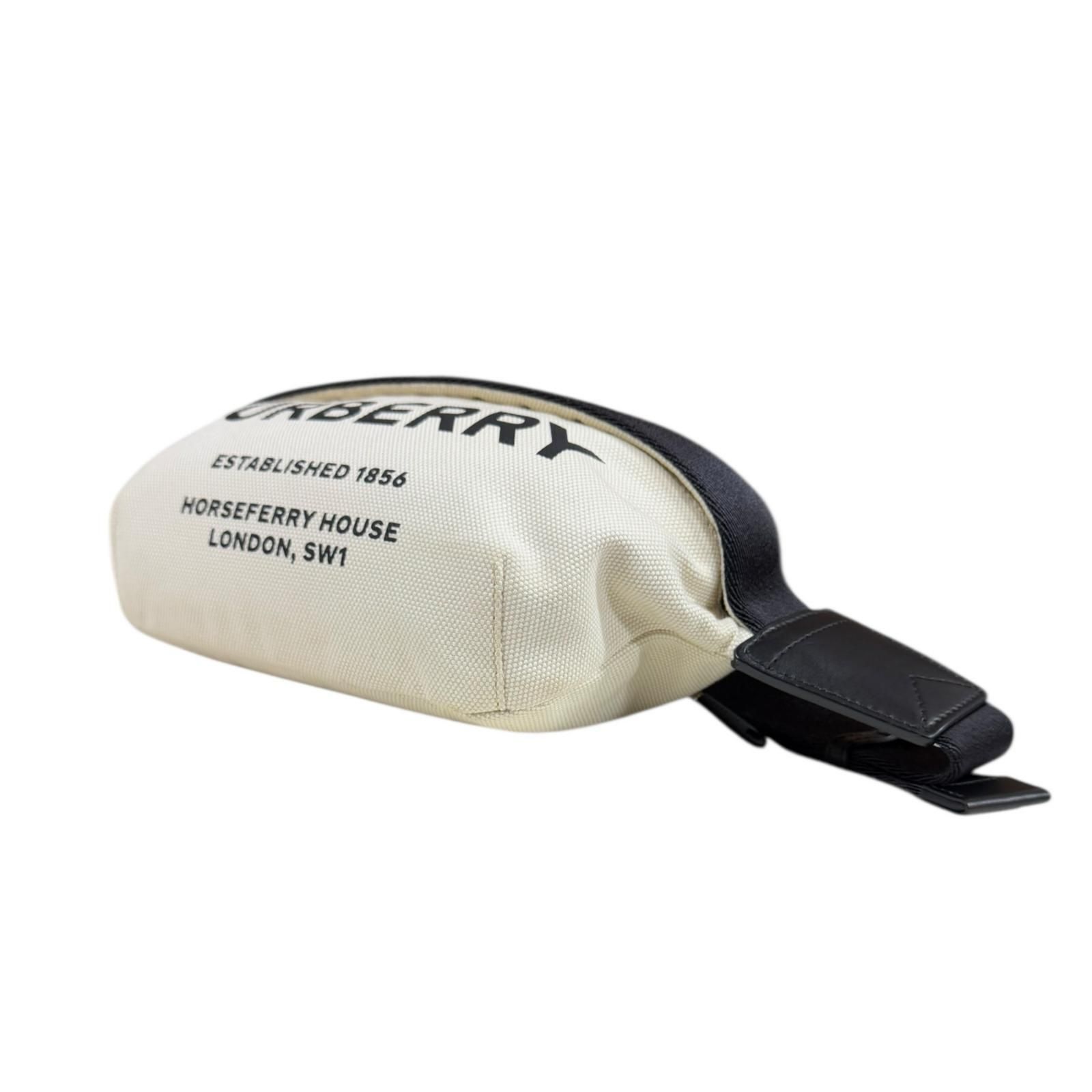  バーバリー ウエストバッグ キャンバス 8014641 ホワイト ユニセックス BURBERRY ボディバッグ ウエストポーチ バッグ