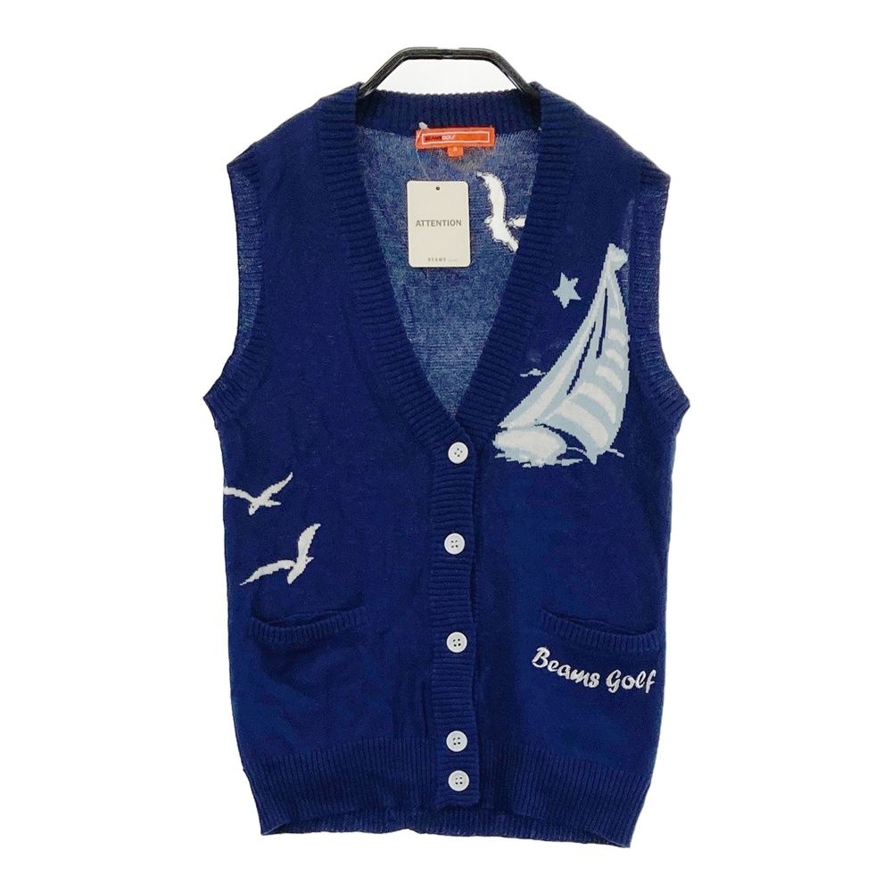 サイズ S BEAMS GOLF ビームスゴルフ ニットベスト ブルー系 240101548602 ゴルフウェア レディース ストスト