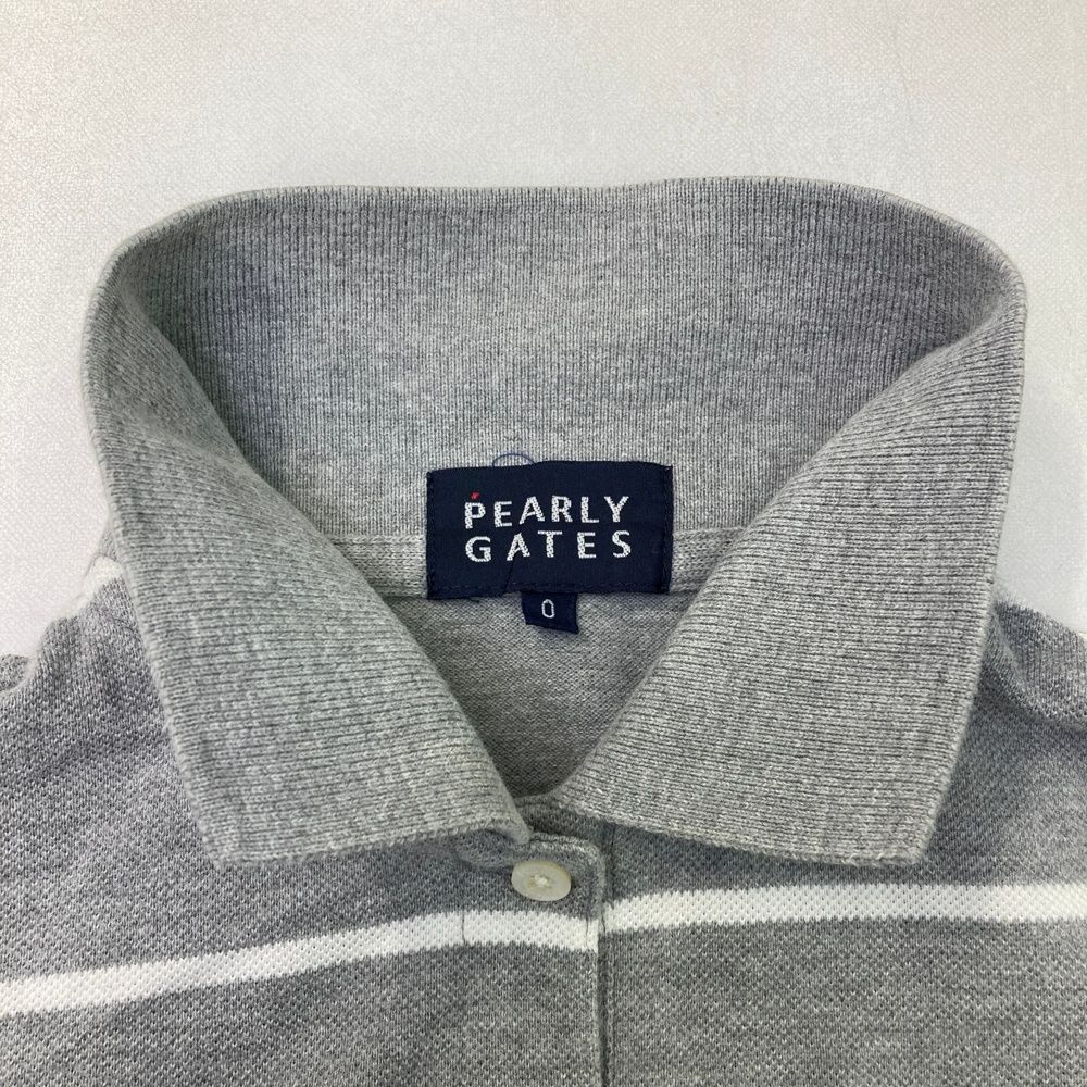 美品✳️PEARLY GATES『ゴルフ ポロシャツ ボーダー 半袖』サイズ4 サイズ：4 PEARLY GATES パーリーゲイツ 半袖ポロシャツ ボーダー柄