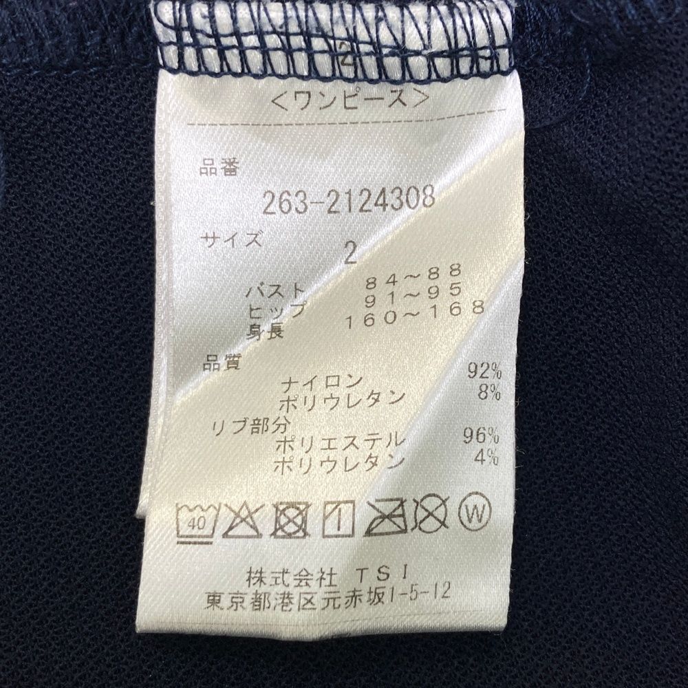  サイズ 2 JACK BUNNY ジャックバニー ハイネック フレンチスリーブ ワンピース ネイビー系 ゴルフウェア レディース ストスト ワンピース レディースウェア