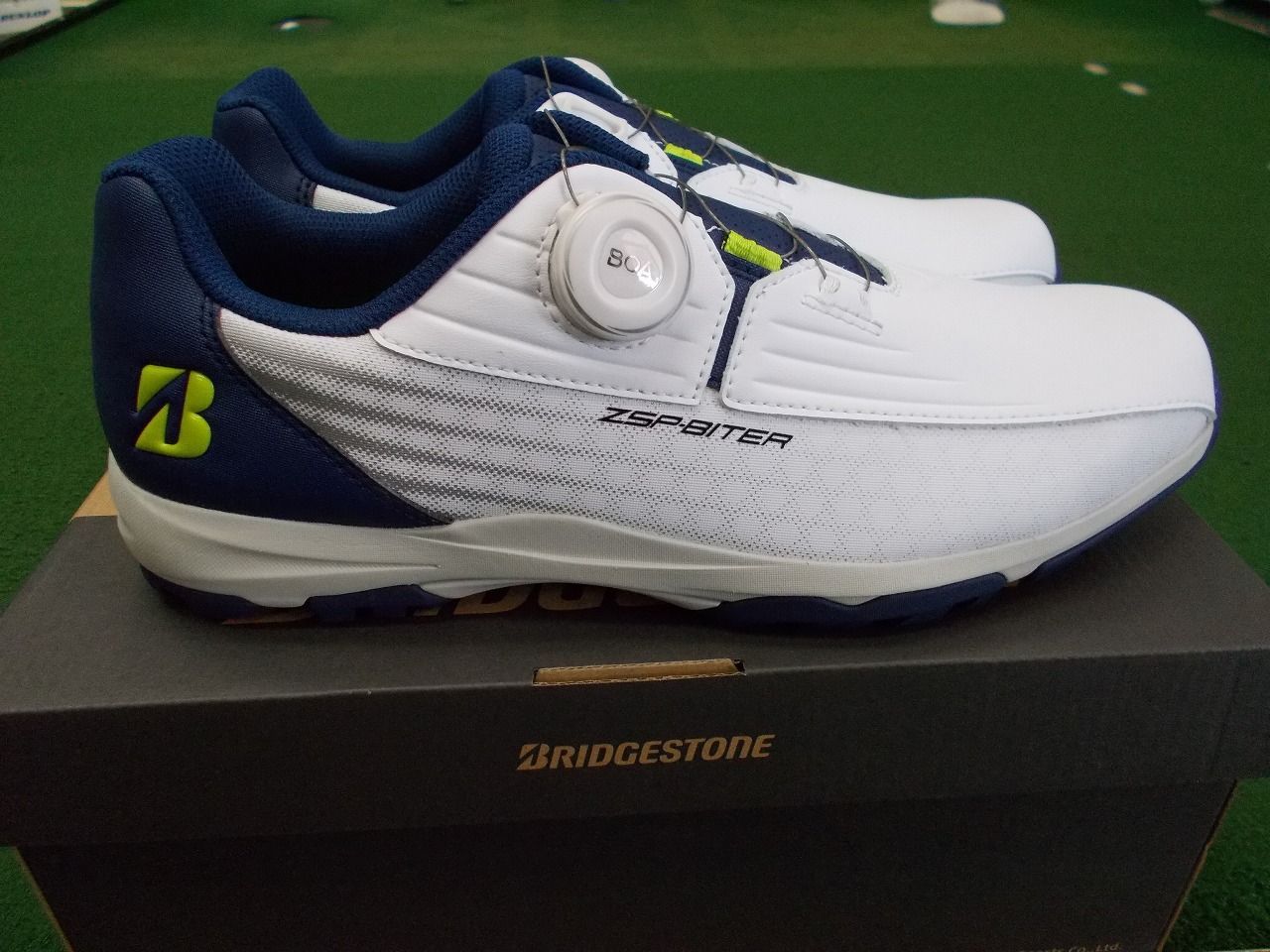 BRIDGESTONE SHG350 ZSP-BITER LIGHT スパイクレス BOA 3E 軽量 ホワイト ネイビー ブリヂストン ゴルフシューズ