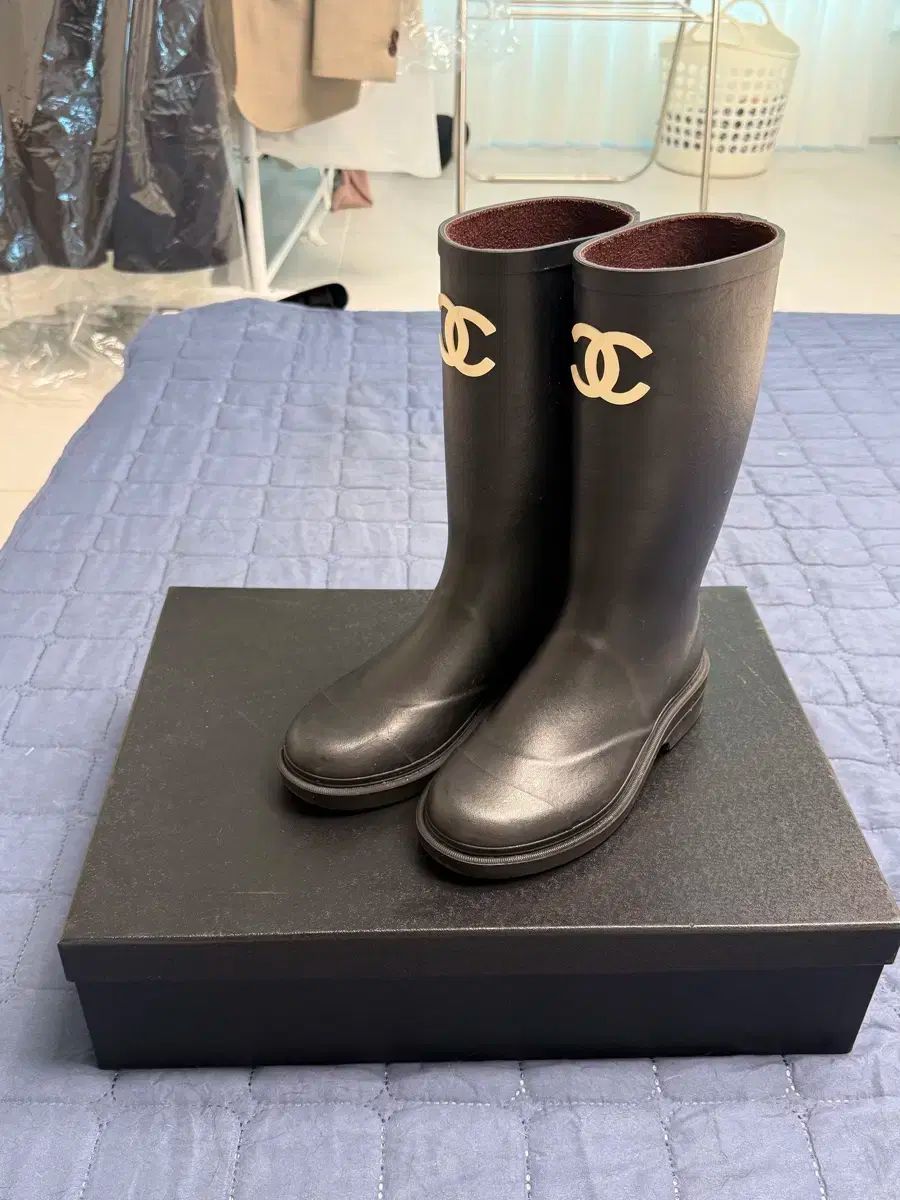 CHANEL シャネル カウチョーク レインブーツ