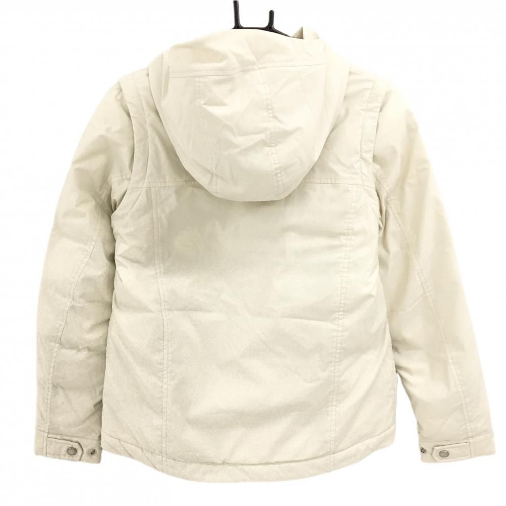 超 パーリーゲイツ 2 WAY中綿ジャケット アイボリー×ネイビー 袖着脱可 裏起毛 レディース 1 M ゴルフウェア PEARLY GATES