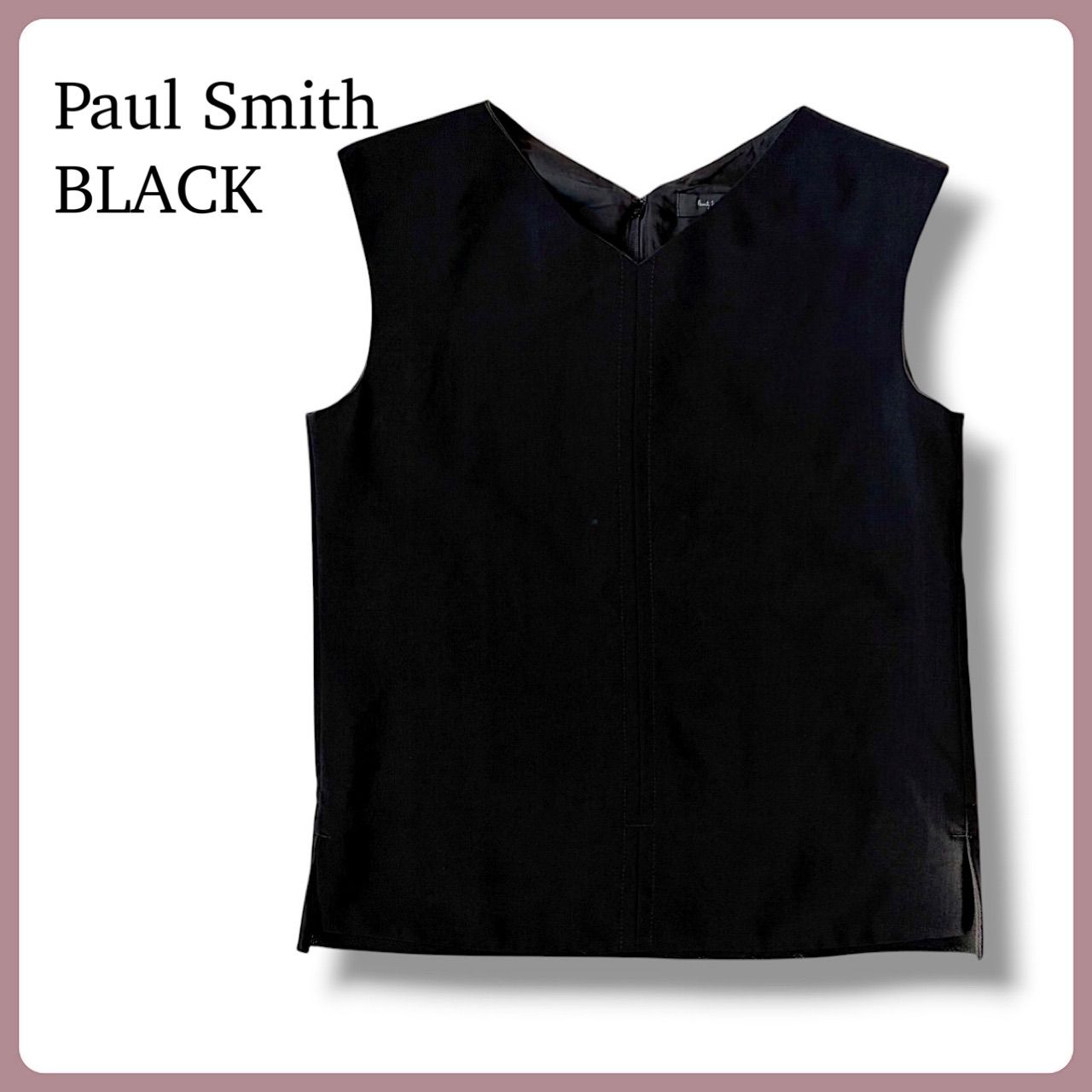 Paul Smith BLACK 上質ウール×モヘヤ混 ノースリーブブラウス キレイめ 