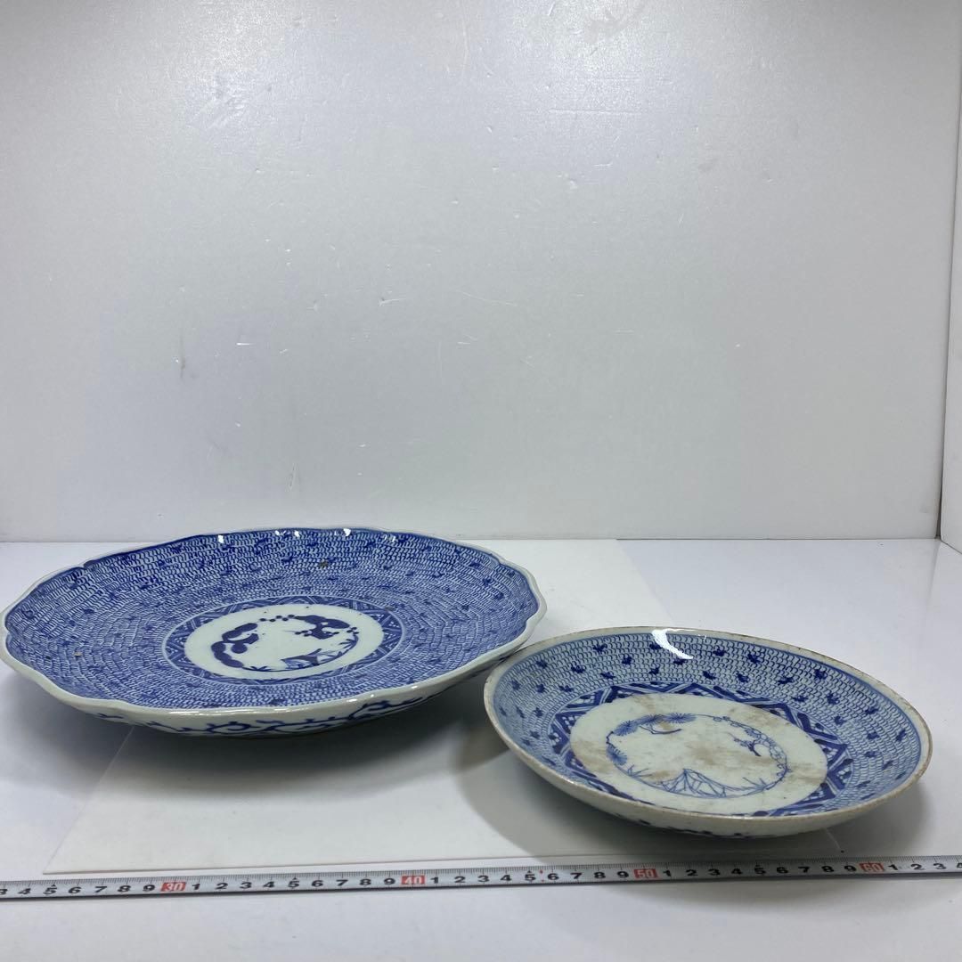 古伊万里　みじんこ膾皿10点　幅約15.5㎝　東Y8-0312⑤ 古伊万里 みじんこ大皿2枚 直径22.5/33.8㎝ 東さ7-0304③ - メルカリ