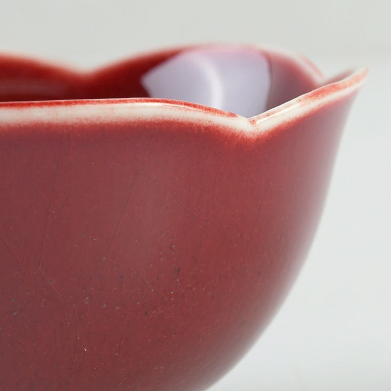 中国 景徳鎮 千年蔵 辰砂釉 輪花碗 一対 V S191 - メルカリ