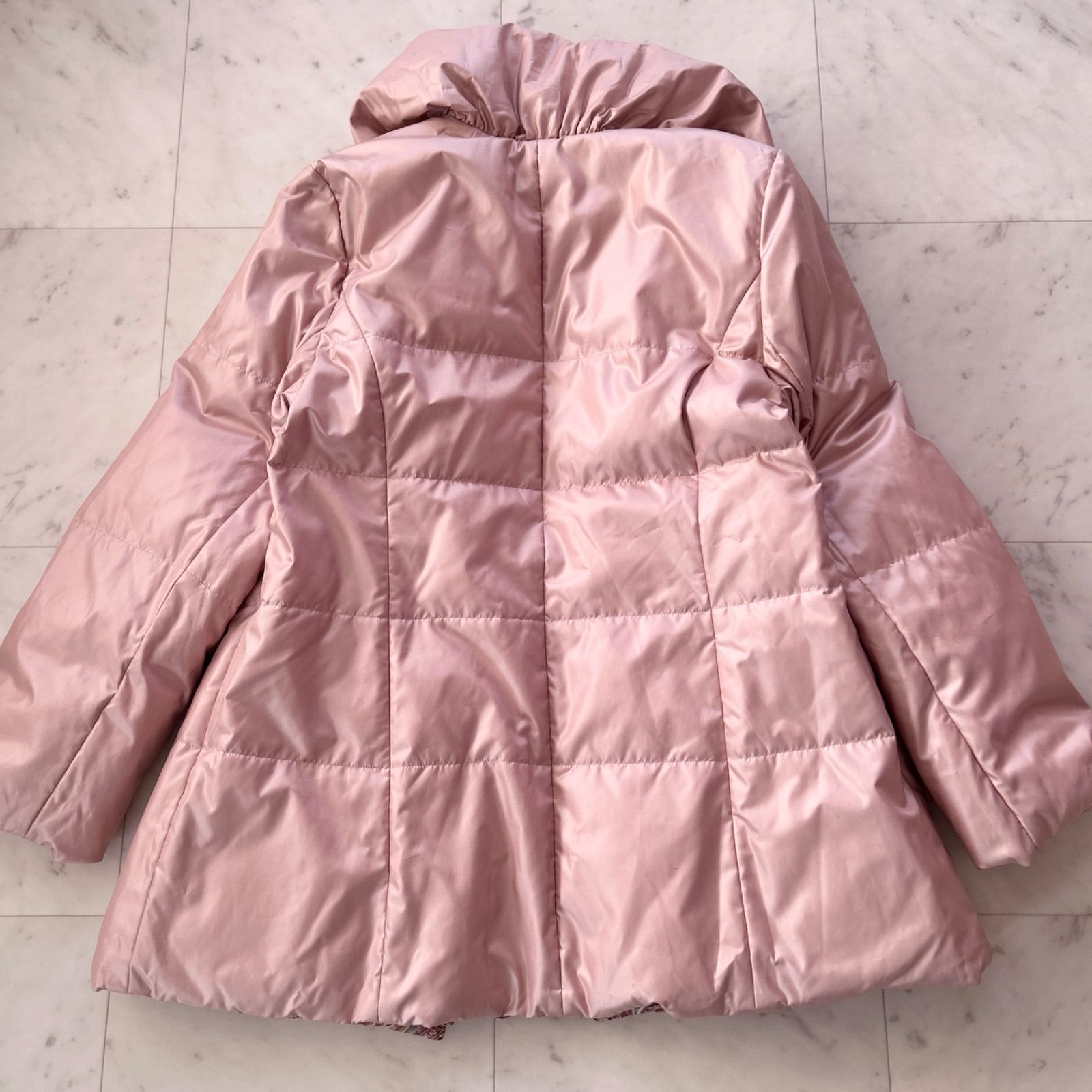 リバーシブル レリアン ダウンコート ダウンジャケット ペイズリー