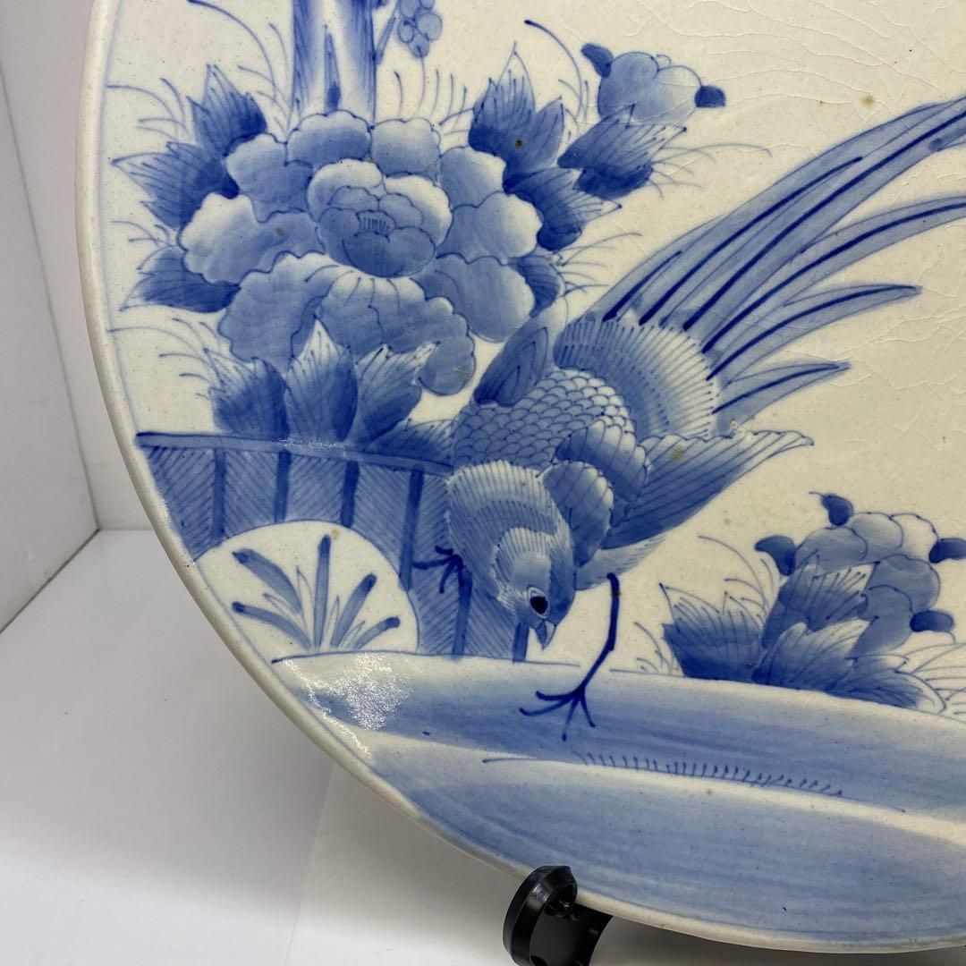 古伊万里 染付 キジ花の図 大皿 直径46㎝ 東さ7-0304④ - メルカリ