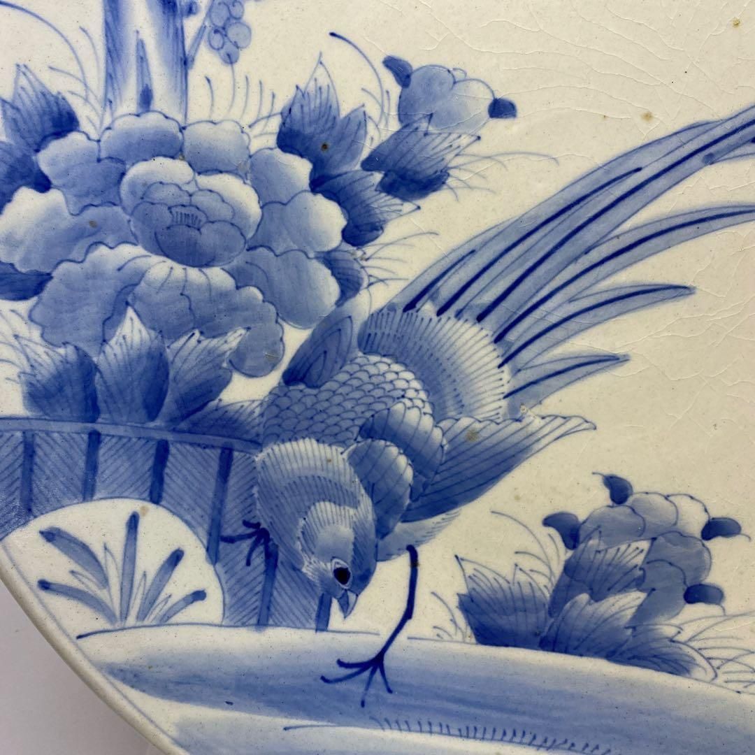 色絵古伊万里動物花の図大皿 色絵古伊万里動物花の図大皿 色絵古伊万里動物花の図大皿