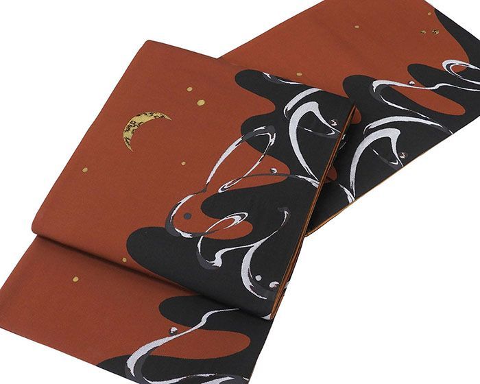 袋帯 仕立て上がり 西陣 大光謹製 月 流水 小 仕立済 パーティー g 2956