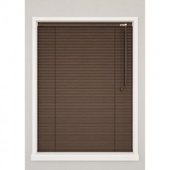 ウッドブラインド ポール右操作(50cm) 25mm幅 幅160cm×高さ109cm ウォールナット・TW-4515