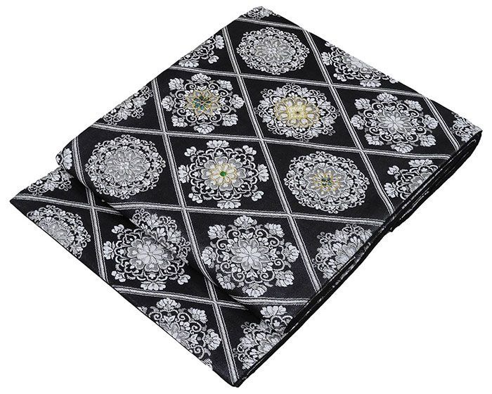  袋帯 仕立て上がり 螺鈿作家 藤本隆士作 王朝華文 西陣 華翔苑謹製 ブラックダイヤ 仕立済 パーティー g 2931 袋帯 帯