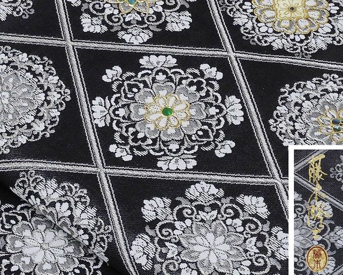 【和遊館】OFC1539　仕立付！西陣『樹』謹製「藤本隆士」螺鈿ブラックダイヤ高級袋帯