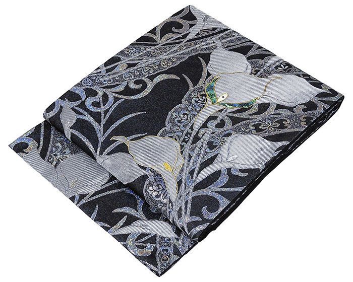  袋帯 仕立て上がり 螺鈿作家 藤本隆士作 西陣 華翔苑謹製 ブラックダイヤ 仕立済 パーティー g 2930 袋帯 帯