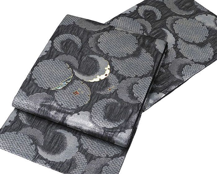 袋帯 仕立て上がり 螺鈿作家 藤本隆士作 雪輪匹田 西陣 華翔苑謹製 ガーネット 仕立済 パーティー g 2929